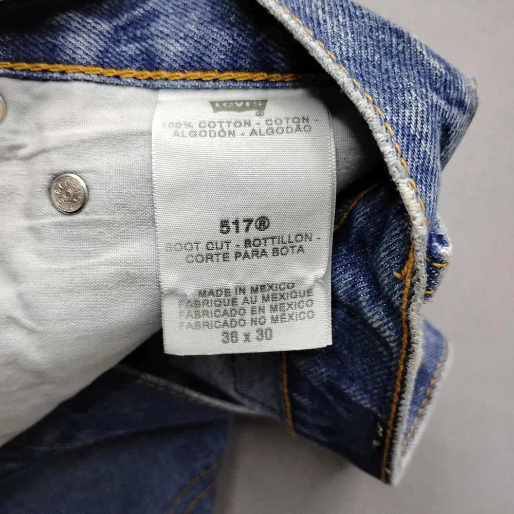 Levis 517 Bootcut Jeans Mens 36x30 Blue Medium Wash Denim Y2K Vintage 2002